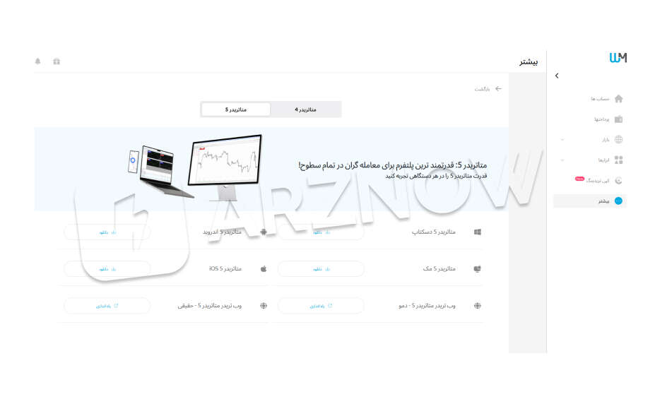 دانلود متاتریدر بروکر دبلیو ام مارکتس