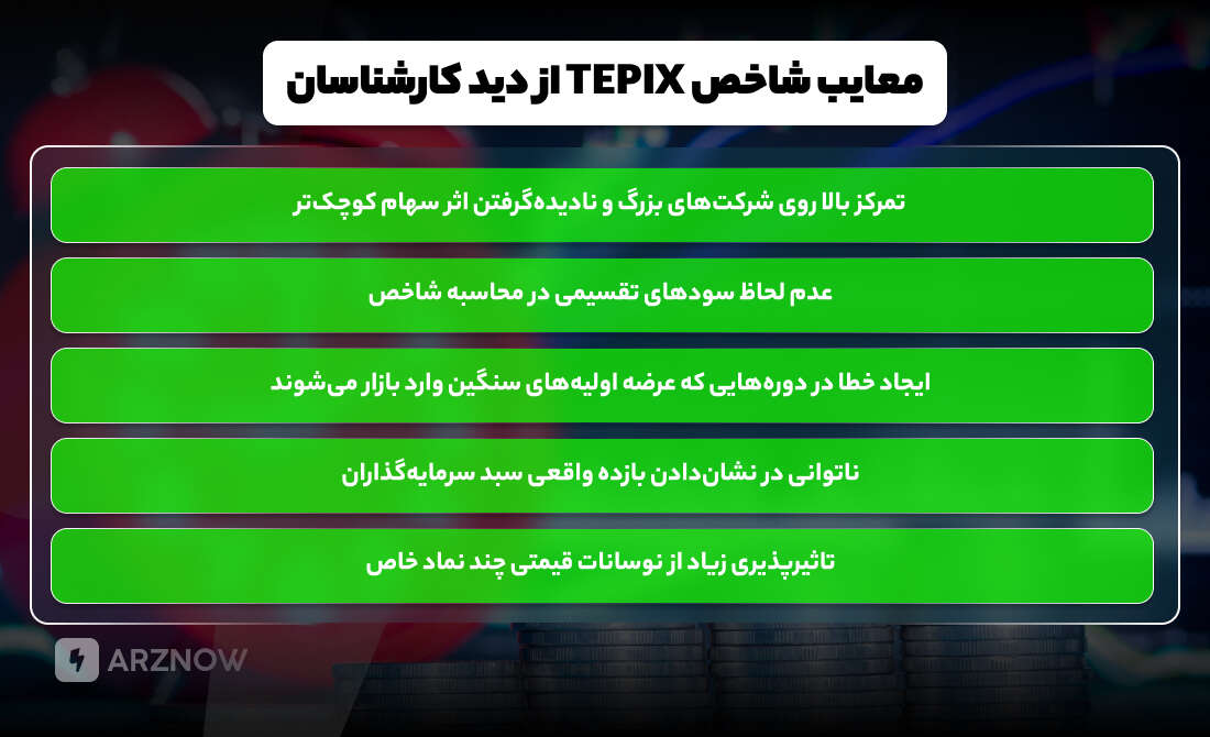 معایب شاخص teppix